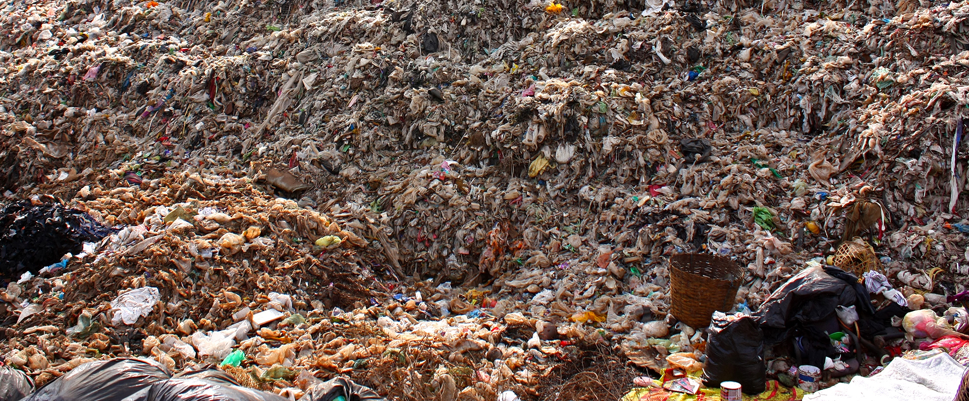 A trash heap at a municipal dump